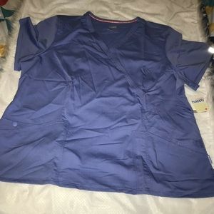 Code Happy Womens Mock Wrap Scrub Top 3X 🆕